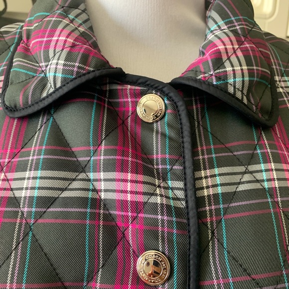 Coach nylon plaid quilt jacket M - Picture 2 of 7